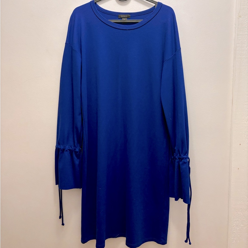 Halogen Vibrant Blue Knit Shirt Dress